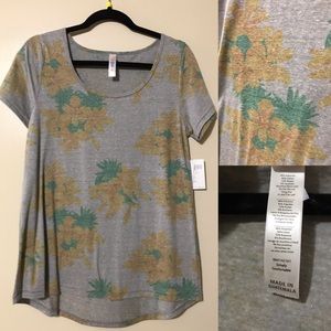 Lularoe classic tee small grey floral